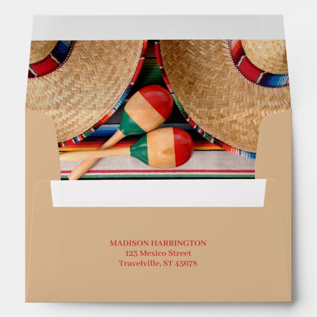 Custom Text Mexico Envelope (Back (Bottom))