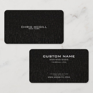 CUSTOM TEXT - Minimalist Black Canvas Texture Business Card