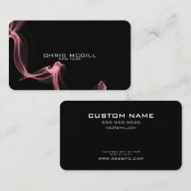 CUSTOM TEXT - Minimalist Black Glow Smoke