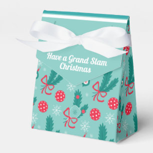 Custom text Minty Green Pickleball Merry Christmas Favour Box