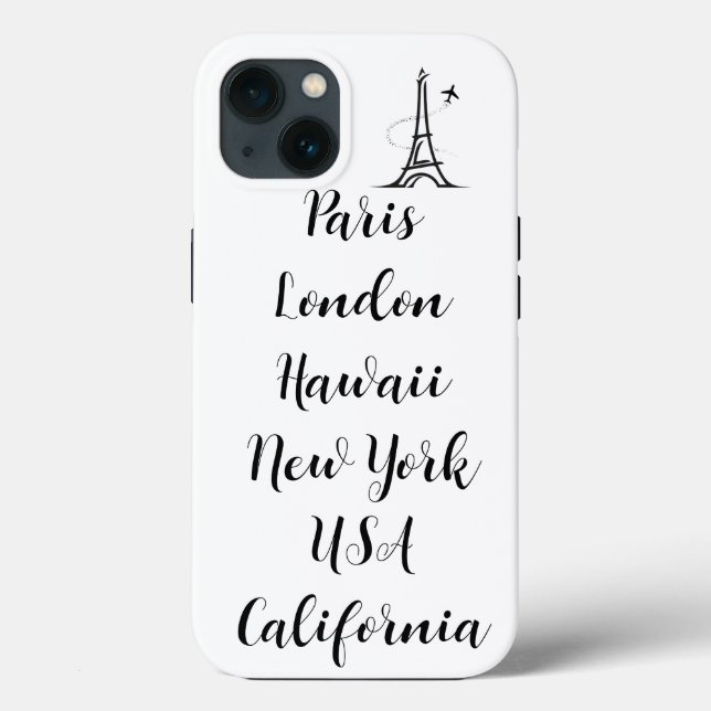 Custom text modern design trendy paris black white Case-Mate iPhone case (Back)