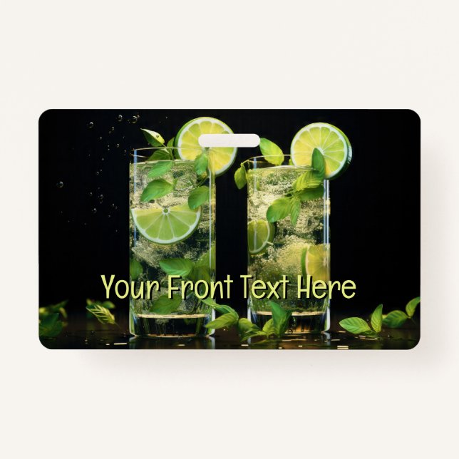 Custom Text Mojito Cocktails ID Badge (Front)