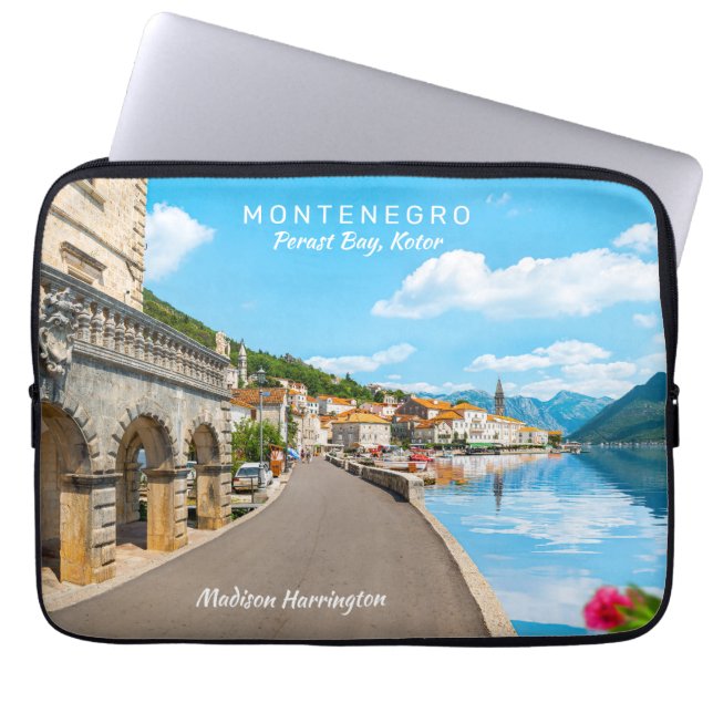 Custom Text Montenegro Laptop Sleeve (Front)