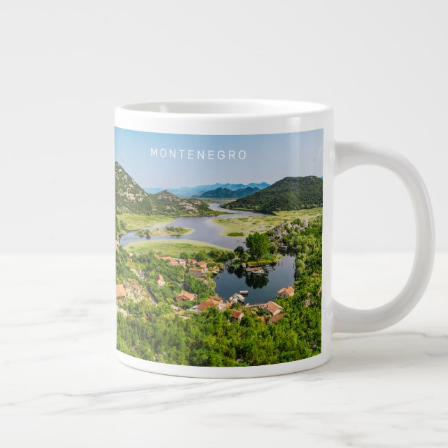 Custom Text Montenegro Large Coffee Mug (Right)