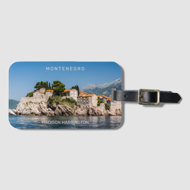 Custom Text Montenegro Luggage Tag (Front Horizontal)