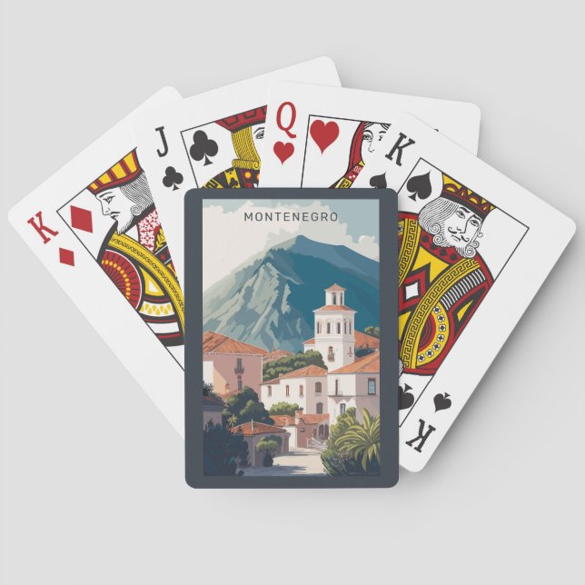 Custom Text Montenegro Playing Cards (Back)