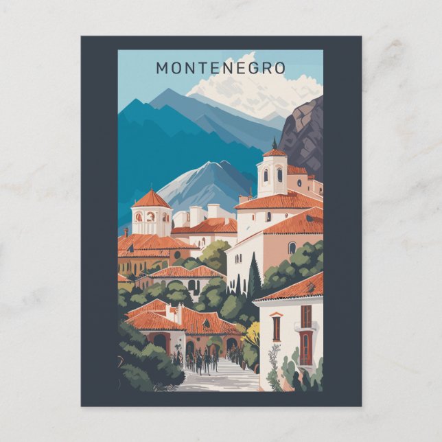Custom Text Montenegro Postcard (Front)