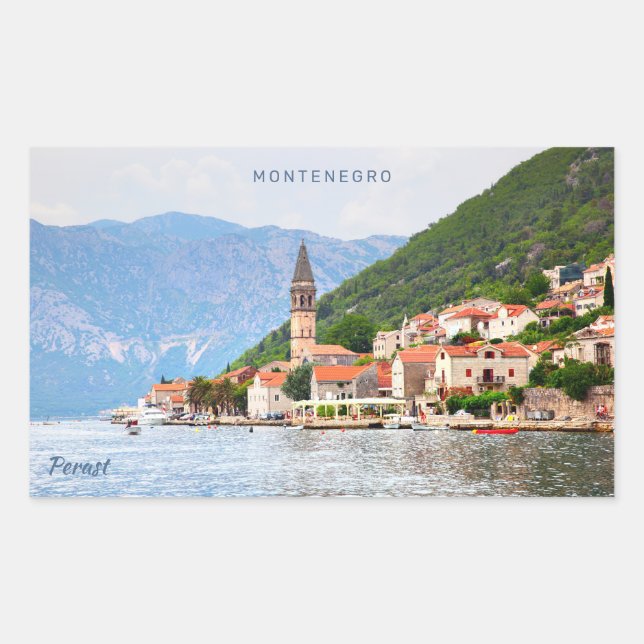 Custom Text Montenegro Rectangular Sticker (Front)
