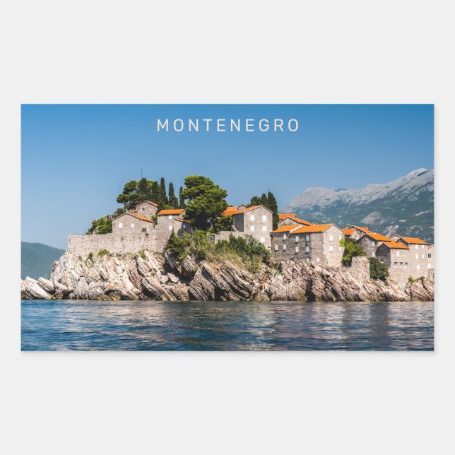 Custom Text Montenegro Rectangular Sticker (Front)