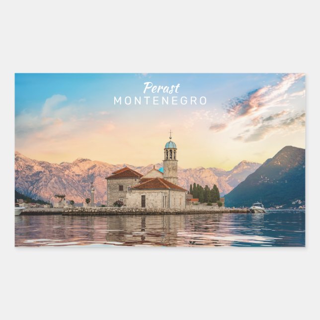 Custom Text Montenegro Rectangular Sticker (Front)