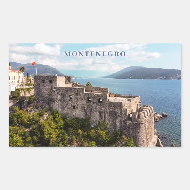 Custom Text Montenegro Rectangular Sticker (Front)