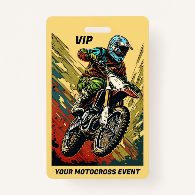 Custom Text Motocross ID Badge (Front)