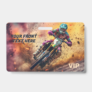 Custom Text Motocross ID Badge