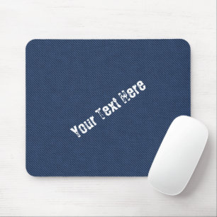 Custom Text Mouse Pad - Blue Jeans Fabric Design