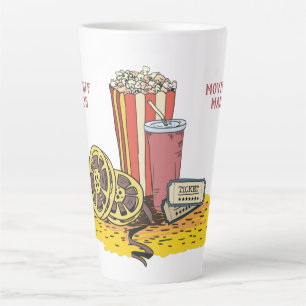 Custom text Movie Buff Latte Mug