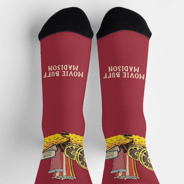 Custom text Movie Buff Socks (Top)