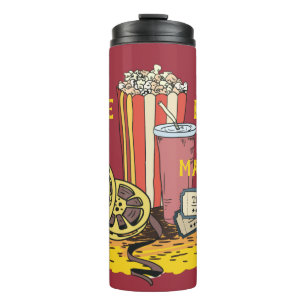 Custom text Movie Buff Thermal Tumbler