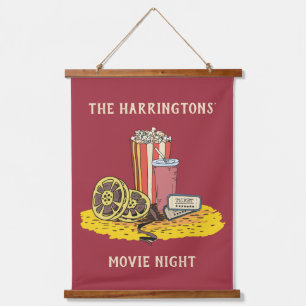 Custom text Movie Night Hanging Tapestry