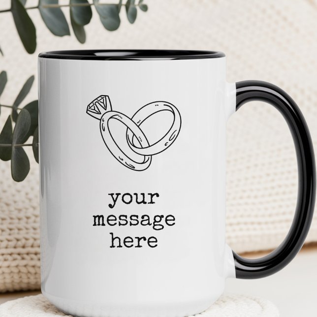 Custom Text Mug Gift for Newly Married Couples (Custom Text Anniversary Mug – Mr and Mrs Gift for Husband and Wife or Newlyweds)