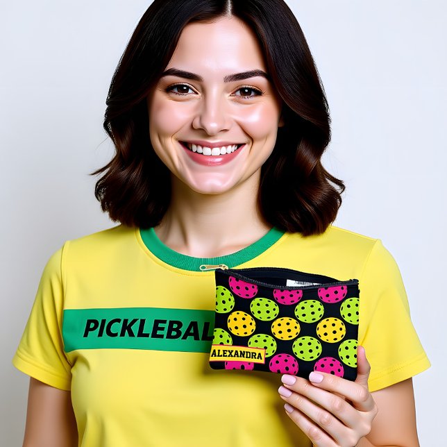 🏐 Custom text Multicolor Pickleball Dink Diva Accessory Pouch (Custom text Multicolor Pickleball Dink Diva Accessory Pouch)