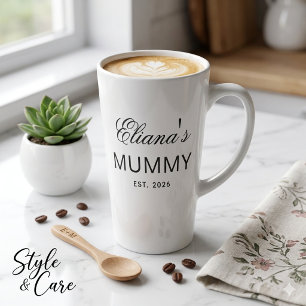 Custom Text MUMMY Latte Mug Gift Personalised Desi