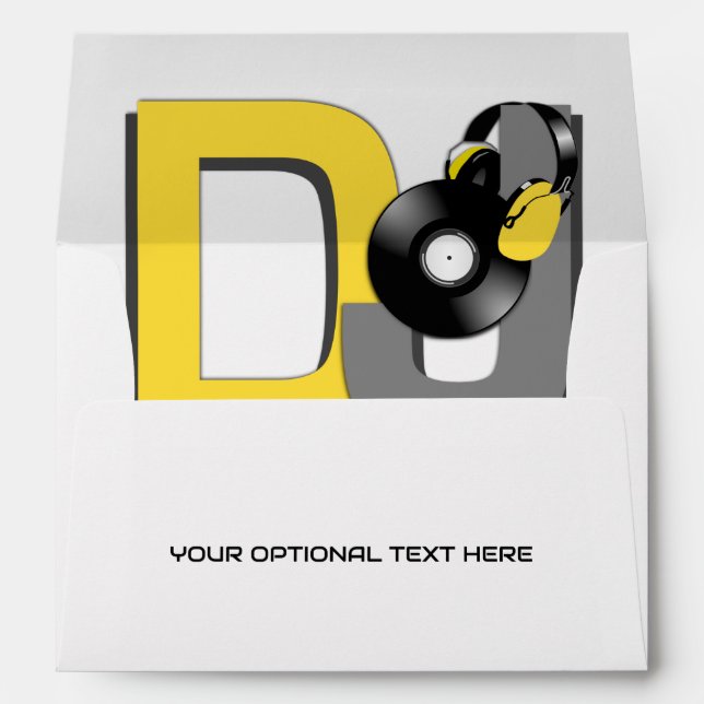 Custom Text Music DJ Envelope (Back (Bottom))