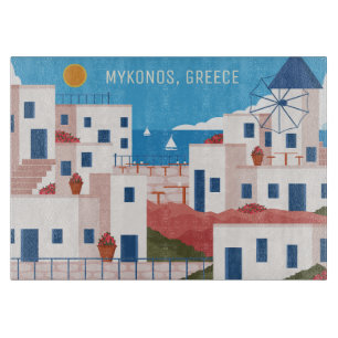 Custom Text Mykonos Greece Cutting Board