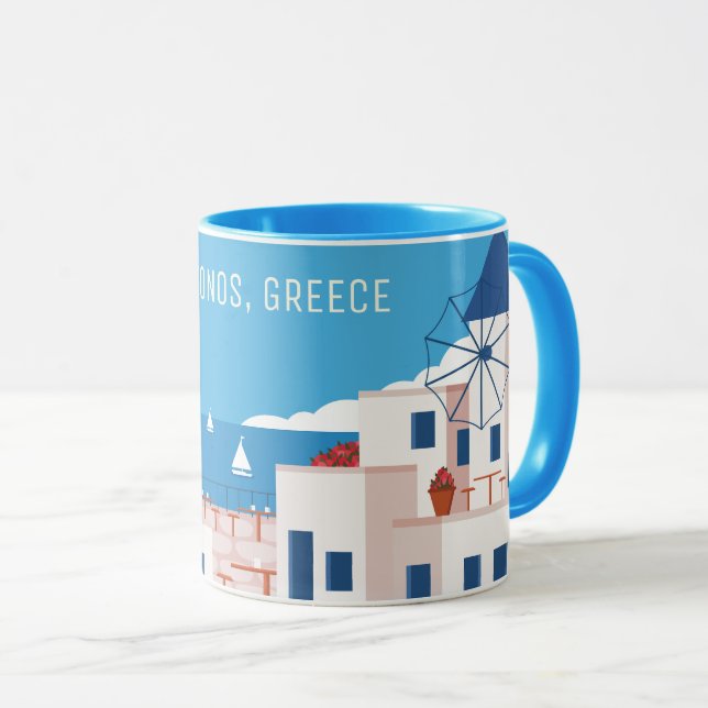 Custom Text Mykonos Greece Mug (Front Right)