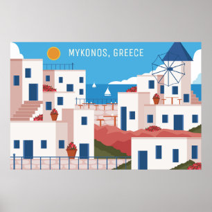 Custom Text Mykonos Greece Poster
