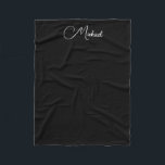 Custom Text Name Add Photo Template Black Small Fleece Blanket<br><div class="desc">Custom Trendy Create Your Own Template Upload Image Photo Add Calligraphy Script Black White Small Fleece Blanket.</div>