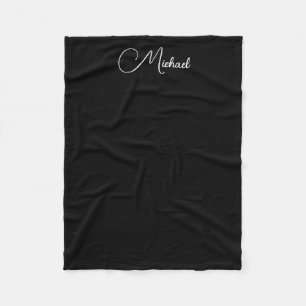 Custom Text Name Add Photo Template Black Small Fleece Blanket