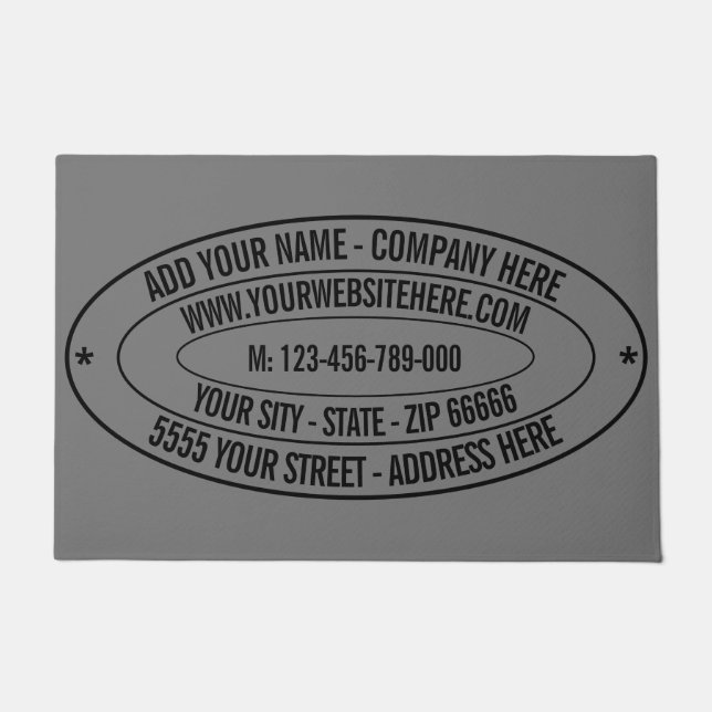 Custom Text Name Address Info Company Doormat (Front)