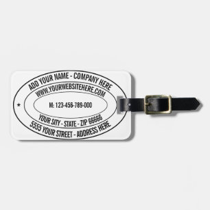 Custom Text Name Address Website Phone Luggage Tag