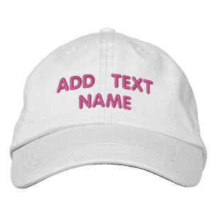 Custom Text Name Embroidered Baseball Hat Template