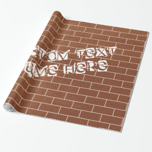 Custom Text Name Gift Wrapping Paper Brick Wall
