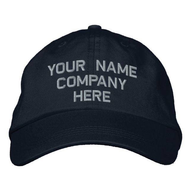 Custom Text Name Hat Embroidered Cap Your Colours (Front)
