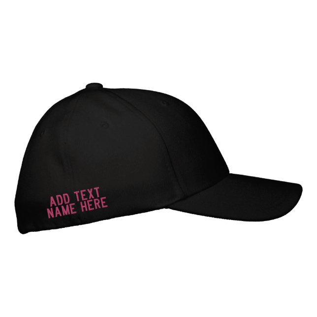 Custom Text Name Hat Your Embroidered Baseball Cap (Right)