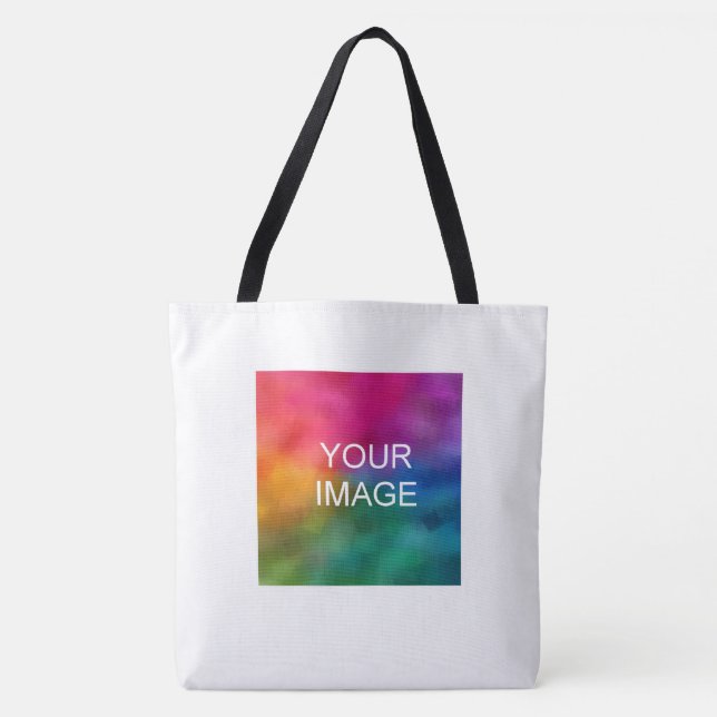 Custom Text Name Image Photo Logo Shoulder Tote Bag (Front)