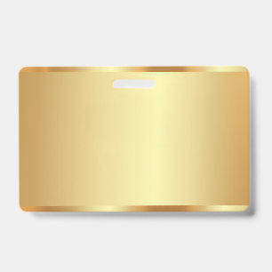 Custom Text Name Logo Name Gold Blank Background ID Badge