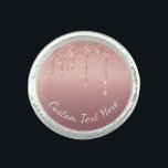Custom Text Name Rose Gold Blush Ring Gift<br><div class="desc">Rings with Custom Text Rose Gold Blush Glitter Sparkle Drips Wedding or Party Supplies / Gift - Add Your Unique Text / Name or Remove Text - Make Your Special Ring Gift - Resize and move or remove and add text / elements with customisation tool. Design by MIGNED. Please see...</div>