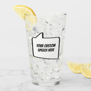 Custom Text & Name Speech Bubble Glass