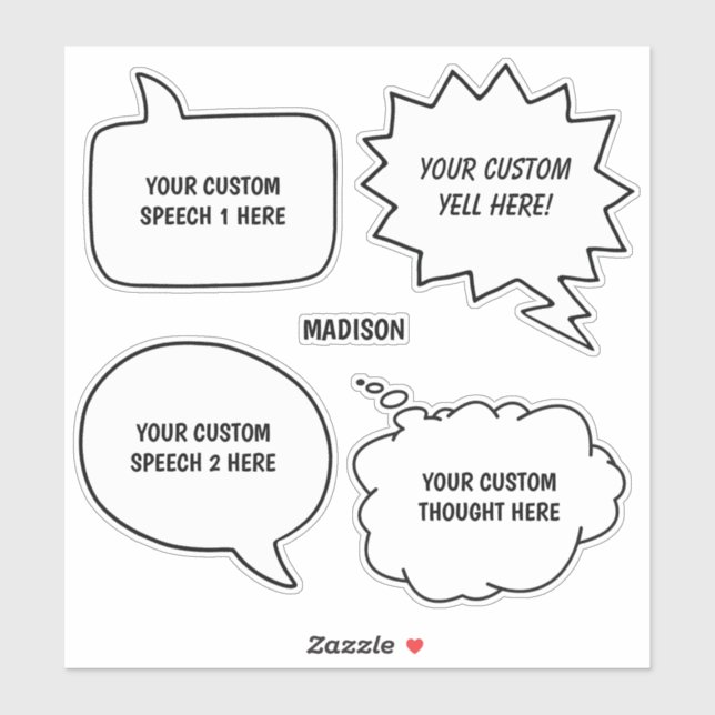 Custom Text & Name Speech Bubbles (Sheet)