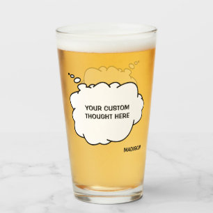 Custom Text & Name Thought  Bubble Glass