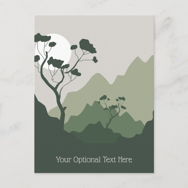 Custom Text Nature Illustration Postcard (Front)