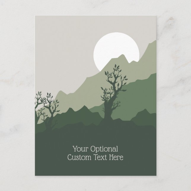 Custom Text Nature Illustration Postcard (Front)