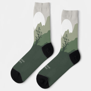 Custom Text Nature Illustration Socks