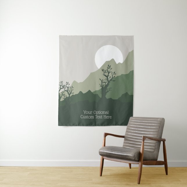 Custom Text Nature Illustration Tapestry (In Situ)