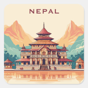 Custom Text Nepal Square Sticker