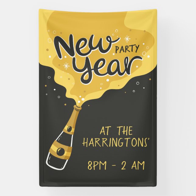 Custom Text New Year Party Banner (Vertical)