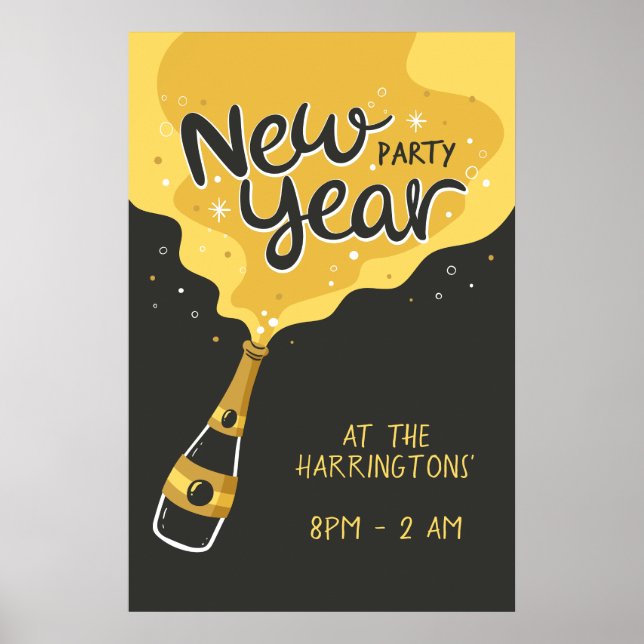 Custom Text New Year Party Poster (Front)